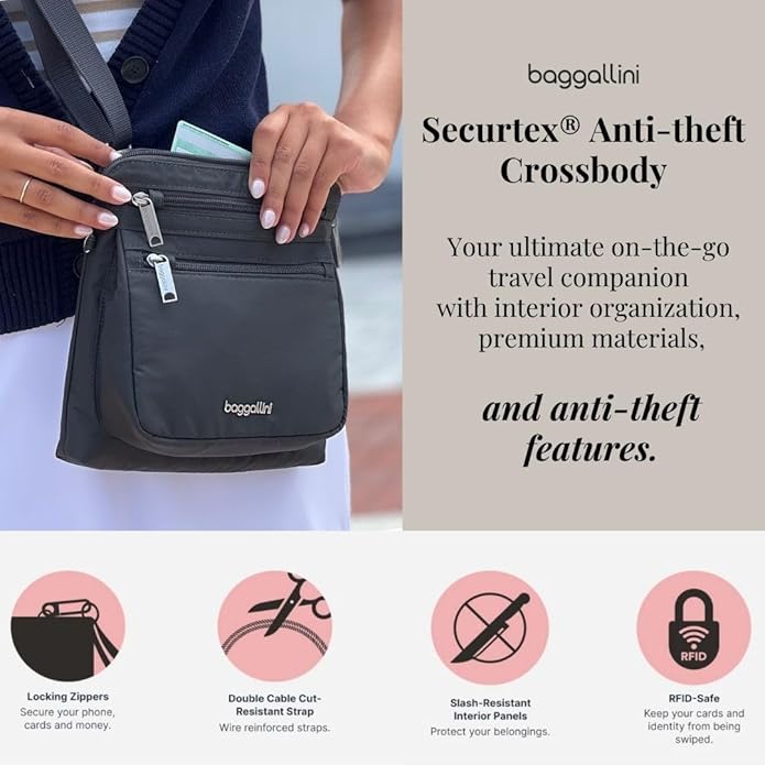 Baggallini womens Securtex Anti-theft Crossbody