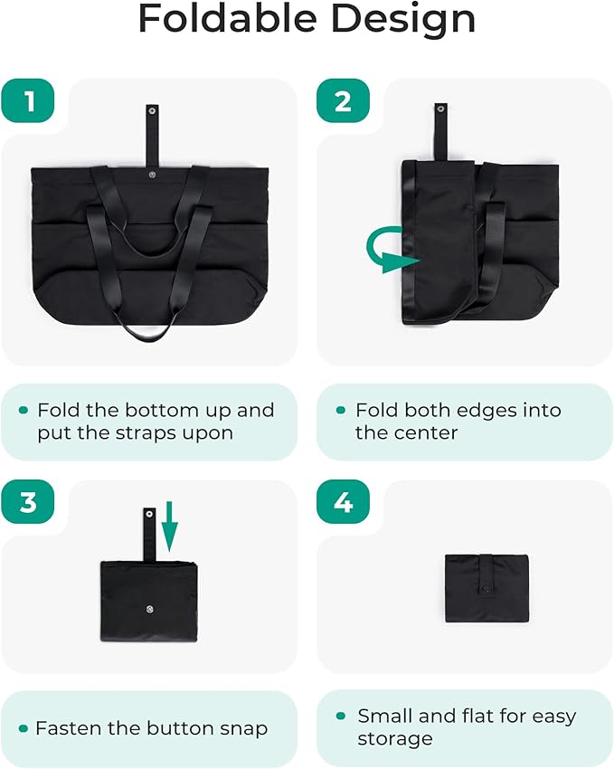 BAGSMART Tote Bag for Women, Foldable Tote Bag With Zipper Travel Large Shoulder Bag Handbag for Work