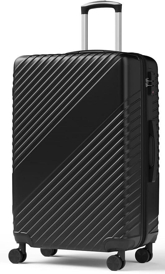 28 Inch Checked Luggage, ABS Hardside Suitcase with Spinner Wheels, TSA Security Lock, Lightweight Large Luggage for Women, Men, Expandable Travel Suitcase for Business, Road Trips & Family Vacations