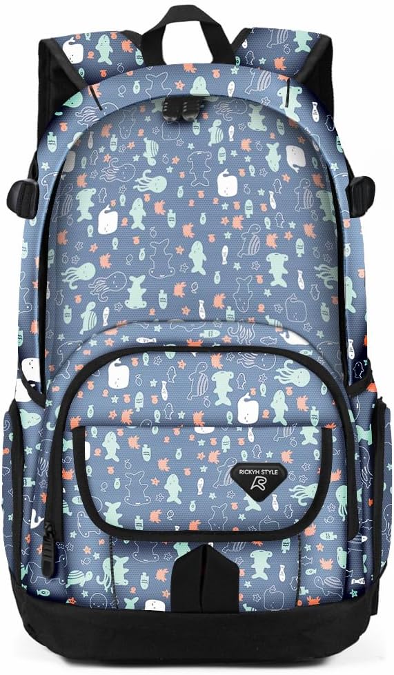 rickyh style School Backpack Travel Bag for Men & Women Lightweight College Back Pack with Laptop Compartmen