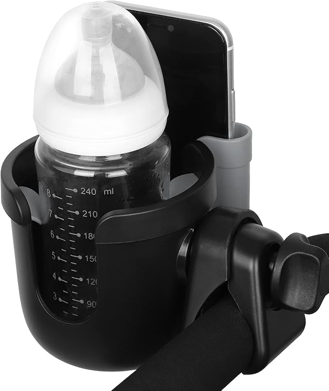 Accmor Stroller Cup Holder with Phone Holder, Bike Cup Holder, Universal Cup Holder for Uppababy Nuna Doona Strollers, 2-in-1 Cup Phone Holder for Stroller Bike Wheelchair Walker Accessory