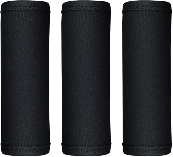 HEYSKAY 3pcs Neoprene Luggage Handle Wrap for Suitcase Luggage Identifier Travel Bag Wraps Luggage ID Tags Door Handle Sleeve Cover (Blackx3)