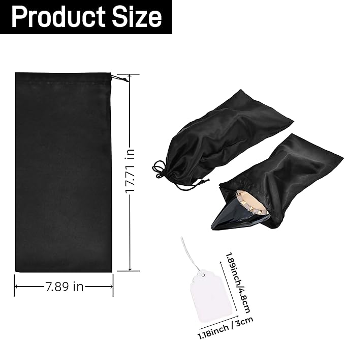 Shoe Dust Bags - 6 Pack Shoe Bags for Travel Satin Fabric Shoe Bag with Drawstring for Men Women Travel Protecting Storing Shoes