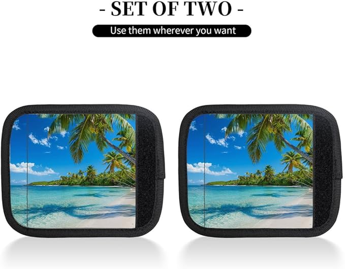 Luggage Handle Wrap, Beach Sea Tree Durable Neoprene Suitcase Handle Wraps for Luggage Door Handles Refrigerator x2