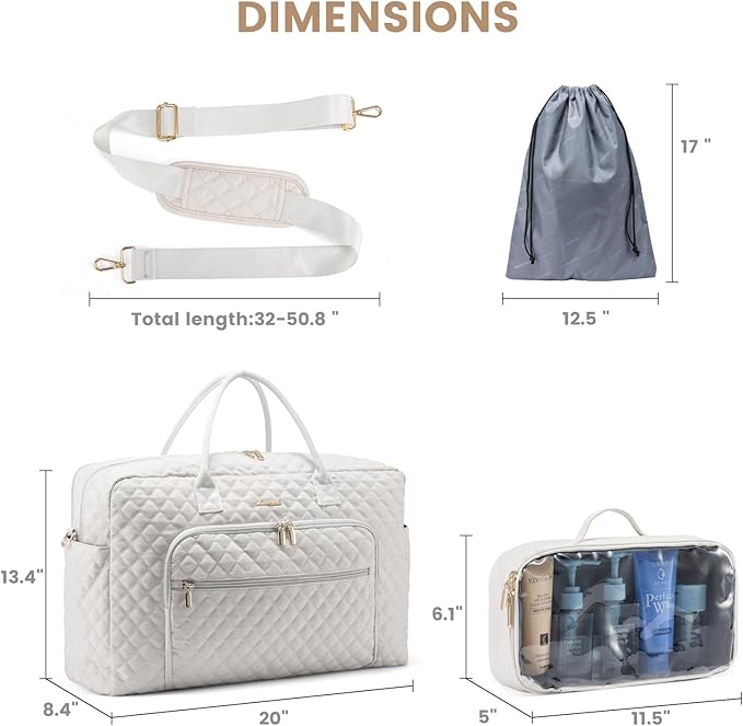LOVEVOOK Travel Duffle Bag - Women's Weekender Carry On Overnight Laptop & Gym Bag With Toiletry/Shoe Pocket, Hospital Labor Bag