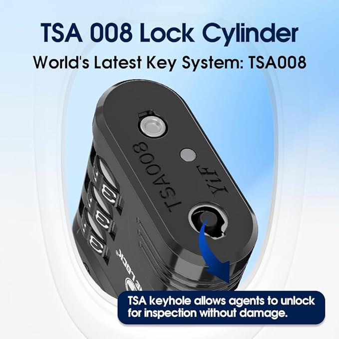 SURE LOCK TSA Approved Luggage Lock – 3-Digit Resettable Combination Padlock with Open Alert Red Dot, Large Easy-Read Dials for Suitcases, Backpacks, Gym & School Lockers(Black 6 pk)