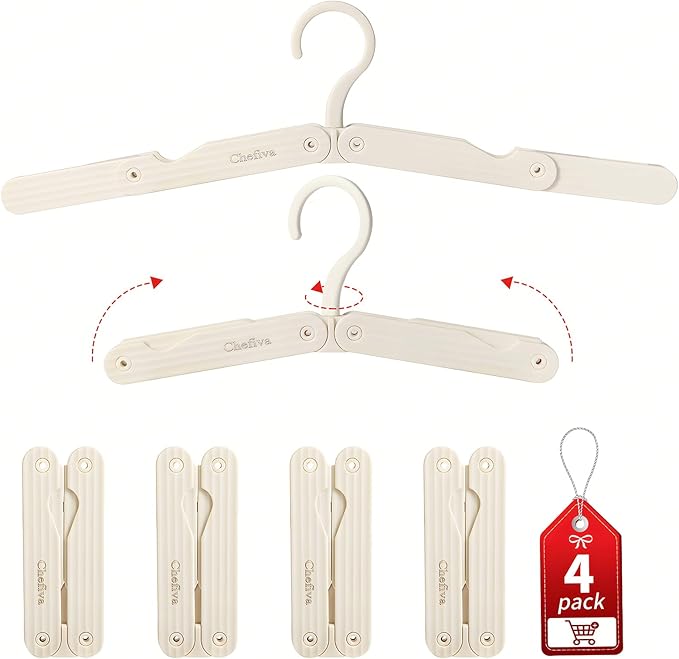 Foldable Travel Hangers 4 Pack Space-Saving ABS - Cruise Essentials 2026 for Cruise Ship & RV