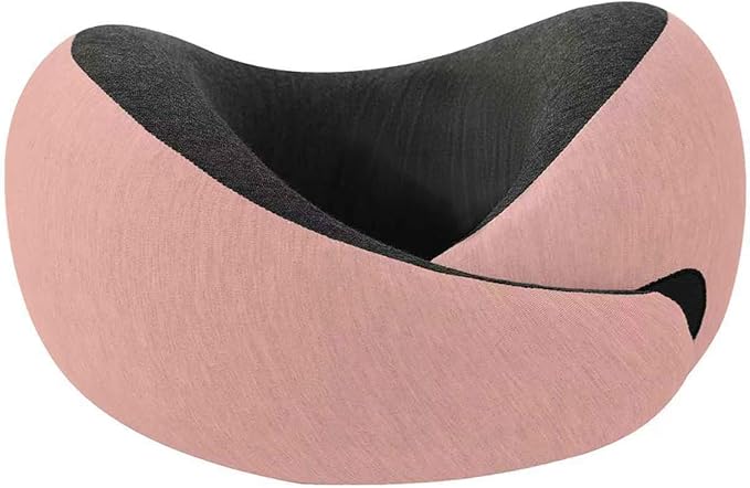 Travel Neck Pillow Airplane, Memory Foam Travel Pillows for Comfort on Sleeper Hold Compact and Ergonomic Design for Traveling Car Rides Home Road Trip Essentials for Adults and Kids (Pink)