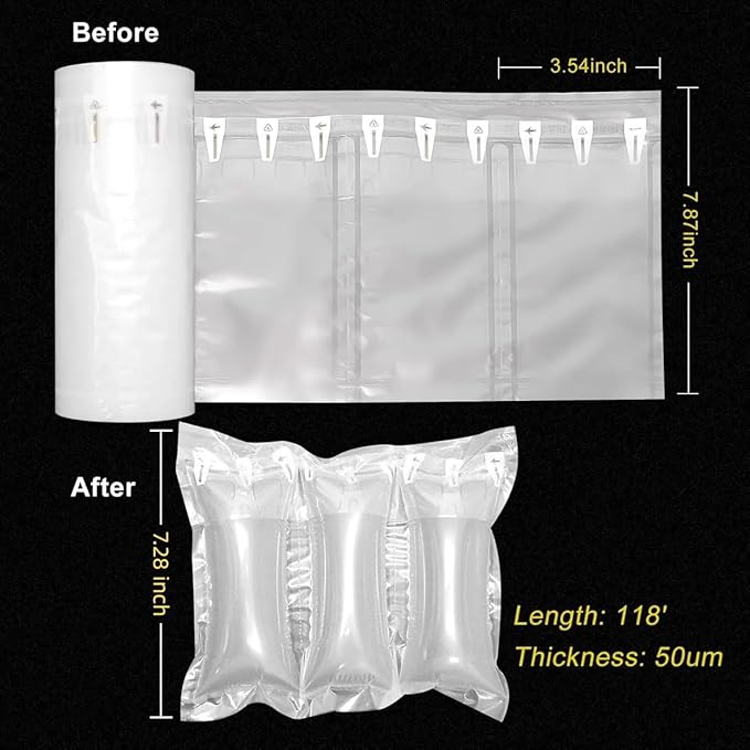 Air Pillows for Shipping with Pump Packaging Air Bags 400 Count Inflatable Shipping Supplies Box Filler Packing Materials Alternative to Packing Peanuts, Purse Stuffers for Shape 3.54" x 7.87"
