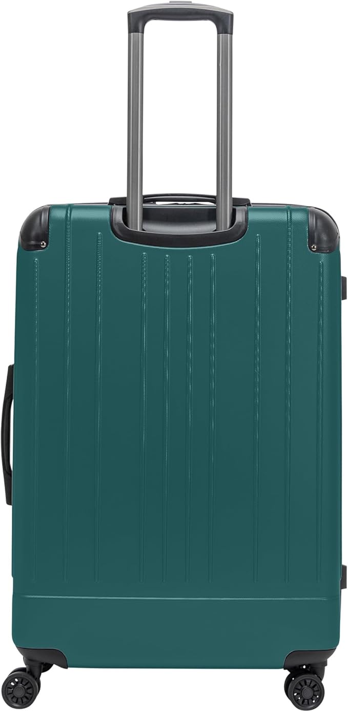 Flying Axis Collection Lightweight Hardside Expandable 8-Wheel Spinner Luggage, Midnight Turquoise, 28-Inch Checked
