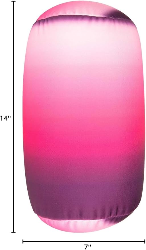 Squishy Microbead Neck Pillow, 7Inch x 12Inch Soft Travel Body Bed Pillow Bean Pillow for Kids Adult Chair Sleeping Car Seat, Fun Dormroom (Purple_Pink)