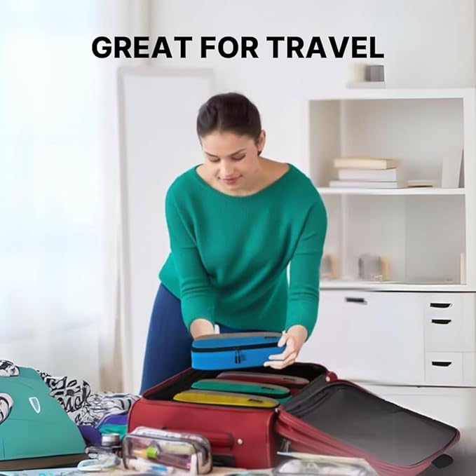 Slim Packing Cubes for Travel - 5pc Packing Cubes for Suitcases - Lightweight Luggage Organizer Bags (Non-Compression)