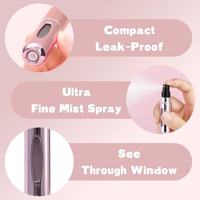 Perfume Travel Refillable,Travel Perfume Bottle Refillable Perfume Bottle 5ml Mini Spray Bottle(3 Pack)
