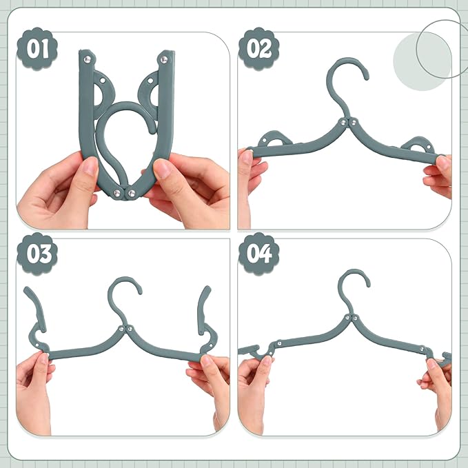 Teenyyou 15 Pcs Travel Hangers Cruise Ship Essentials Foldable Portable Plastic Vacation Hangers Non Slip Clothes Drying Rack Travel Accessories for Dormitory School Hotel Laundry (Vintage Color)