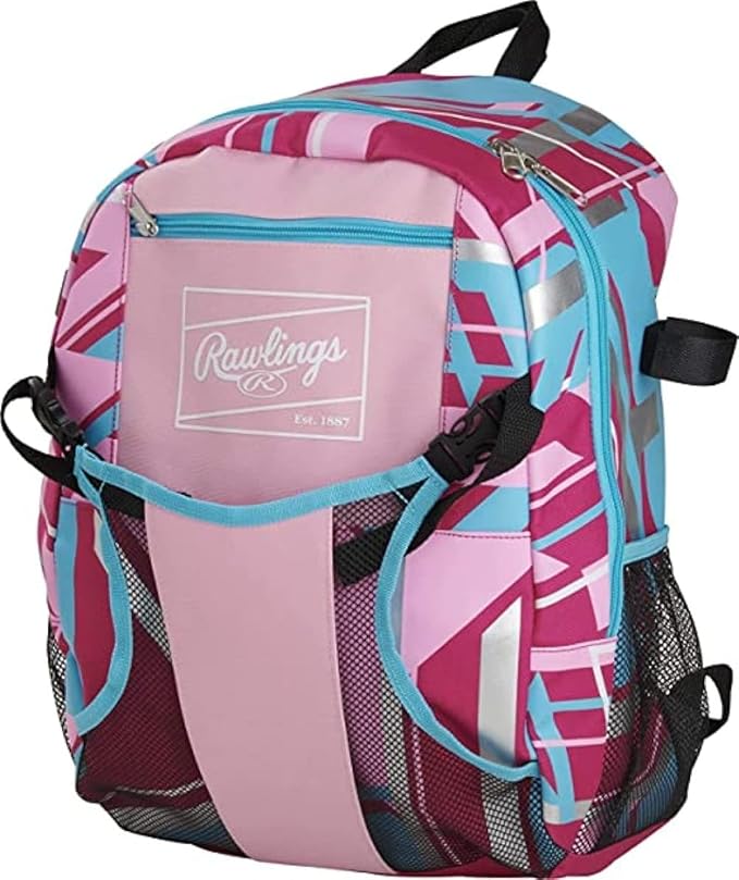 Rawlings | REMIX Backpack Equipment Bag | T-Ball & Youth Baseball / Softball | Pink