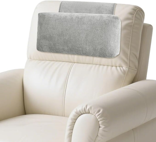 Chenille Neck Pillow for Sofa - Adjustable Headrest, Non-Slip Neck Support Cushion for Pain Relief, Comfortable Chair Pillow, Grey