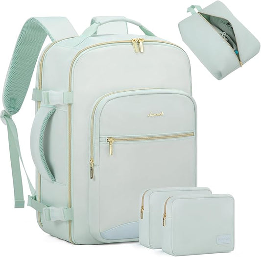 LOVEVOOK 40L Travel Backpack for Women Men,Waterproof Airline Approved Carry On Luggage Travel Essentials,TSA Carry On Backpack Personal Item Travel Bag Suitcase Weekender Traveling with Packing Cubes