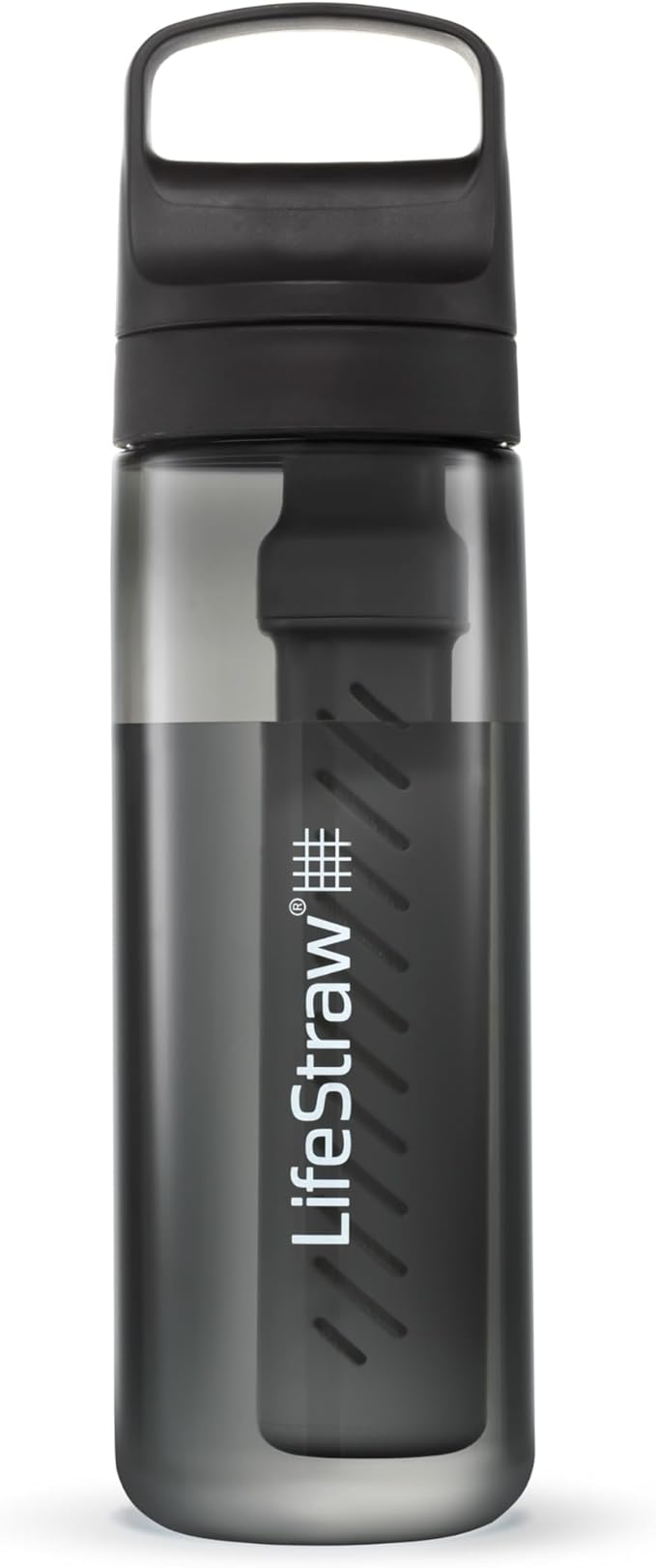 LifeStraw Go Series – BPA-Free Water Filter Bottle for Travel and Everyday Use, Removes Bacteria, Parasites and Microplastics, Improves Taste, 22 Ounce, Nordic Noir