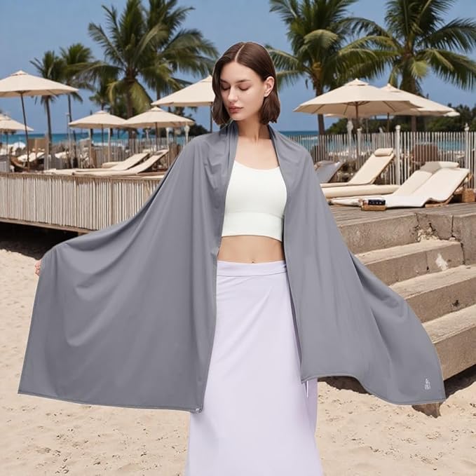 Sun Shawl UV Sun Protection UPF 50+ Beach Travel Scarf Wrap Summer Swimsuit Cover Up Cooling Blanket