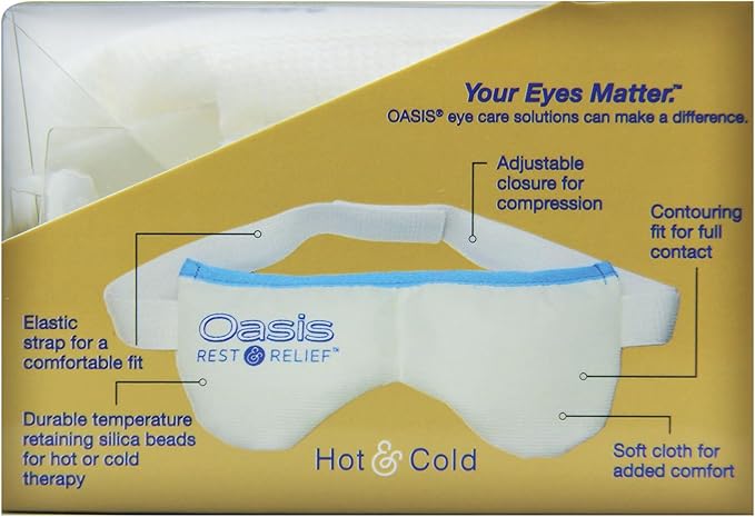 OM8000 - Oasis Rest & Relief® Hot and Cold Therapy Adjustable Eye Mask | Soothing Relief | Compress for Dry Eyes