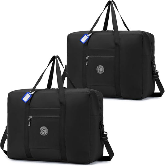 2Pack Carry On Luggage 22x14x9 Airline Approved,Lightweight Duffle Bag for Travel, Waterproof Weekender Overnight Bags for Traveling Airplane for Women and Men 40L