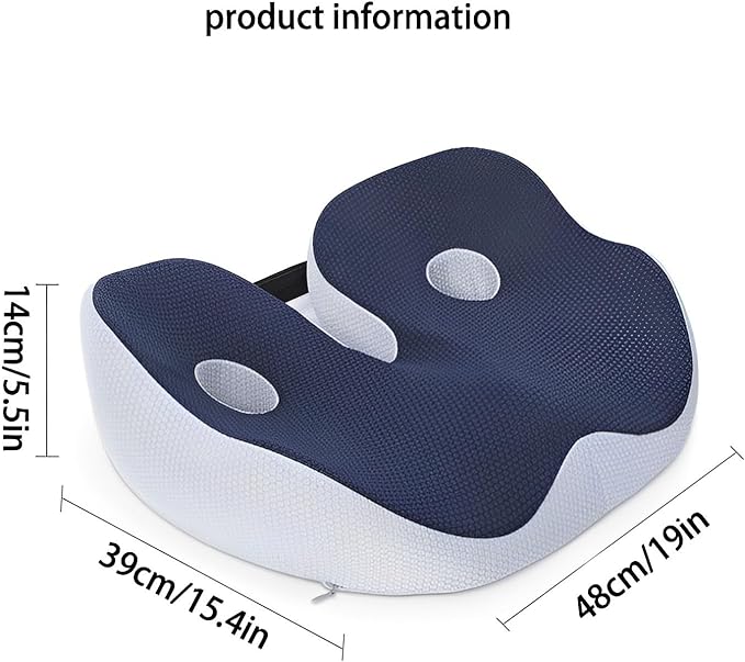 Seat Cushion, Seat Cushion for Sit Bone and Back Pain Relief, Butt, Tailbone, Hip, Hamstring, Posture Support - Memory Foam Comfort Ischial Tuberosity Pillow (Gray)