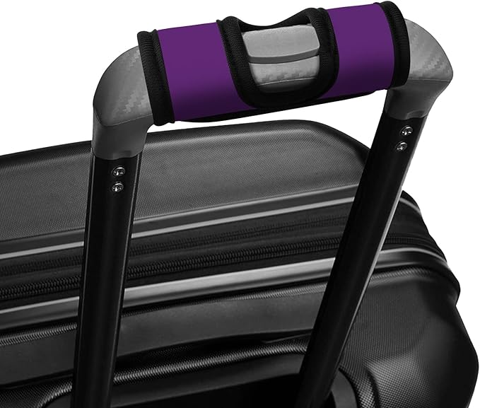 5 Pcs Neoprene Luggage Handle Wrap Handle Grip Luggage Tags Identifier Hollow Design for Push-Button, Bright Luggage Markers for Airport Travel Luggage Suitcase Trolley Case