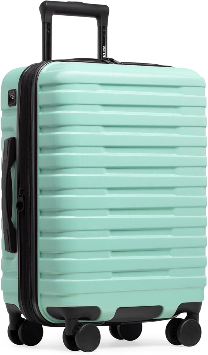 U.S. Traveler Boren Expandable Hardside Rugged Travel Luggage with 8 Spinner Wheels, Mint, Carry-on 22-Inch