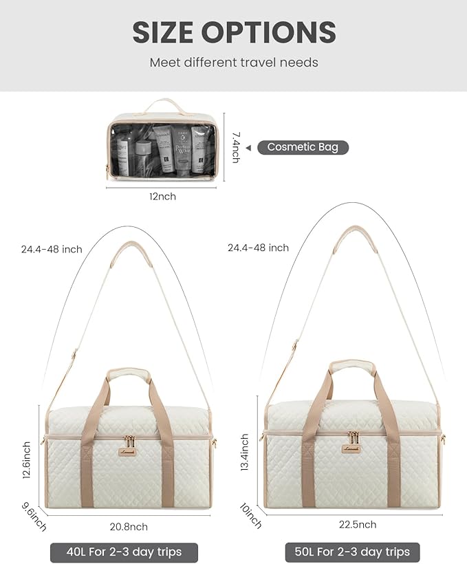 LOVEVOOK Travel Duffle Bag - Weekender & Overnight Bag with Toiletry & Wet Pocket, Carry-On Size, 3pc Set