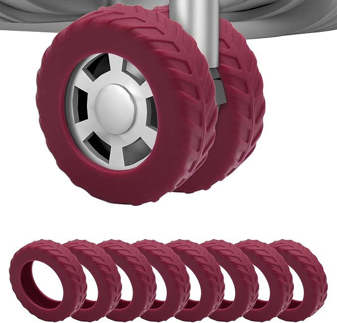 Luggage Wheel Covers Suitcase Wheel Protectors for Dual-Wheeled Luggage Suitcase WineRed