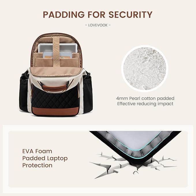LOVEVOOK Laptop Backpack for Women with Pouch Pocket for Large Capacity Cup,15.6 Inch Laptop Computer Bag Travel Backpack Purse,Waterproof Work Business Backpack College Teacher Bags,Violet