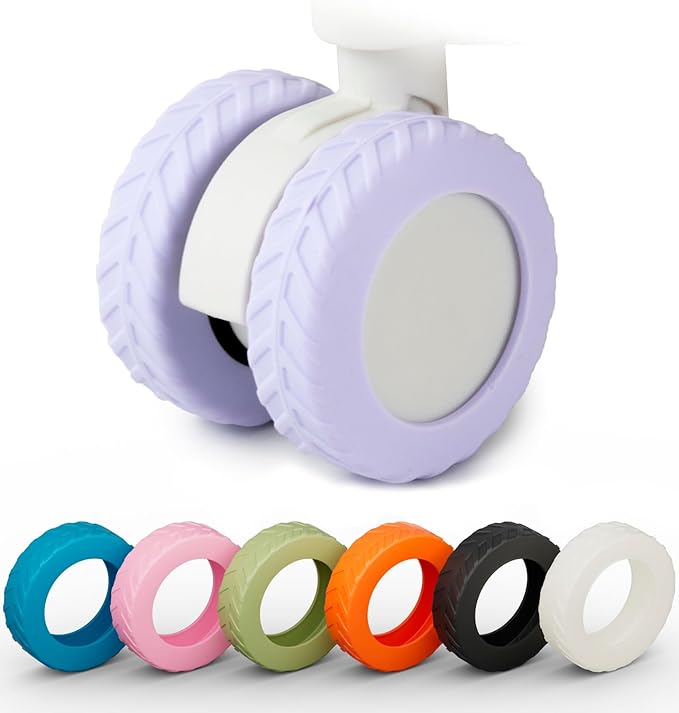 Luggage Wheel Covers suitcase wheel covers Luggage Wheel Protector Covers for 2.1-2.4 inchs 8 Spinner Wheel Suitcases (8, purple)