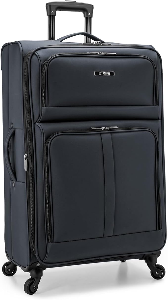 U.S. Traveler Anzio Softside Expandable Luggage with Spinner Wheels, Dark Grey, 30-Inch Large