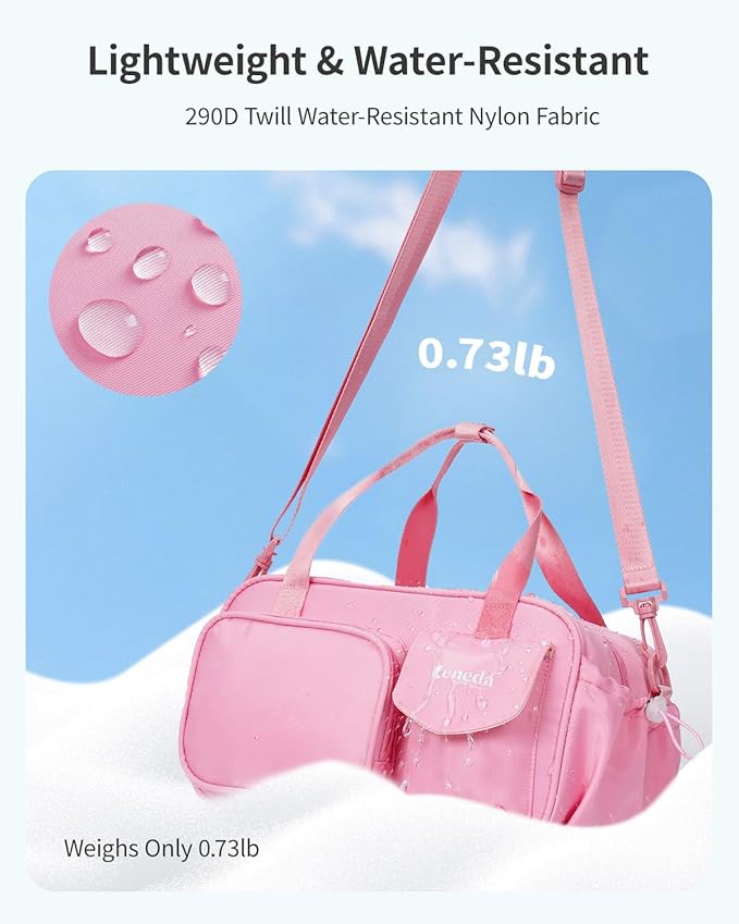 Ceneda 12 inch Mini Gym Bag for Women, Small Duffle Bag with Wet Pocket, Lightweight Multi-Pocket Travel Tote for Yoga, Sports, Workout, Daily Use - Water-Resistant