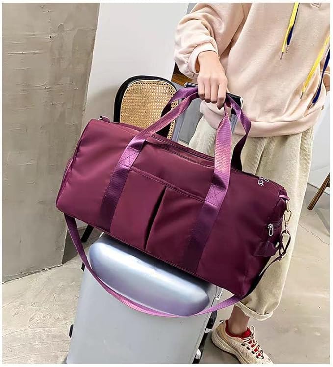 Men and Women's Travel Bag With Shoe Compartment Sports Tote Gym Bag Weekender Overnight Shoulder Bag