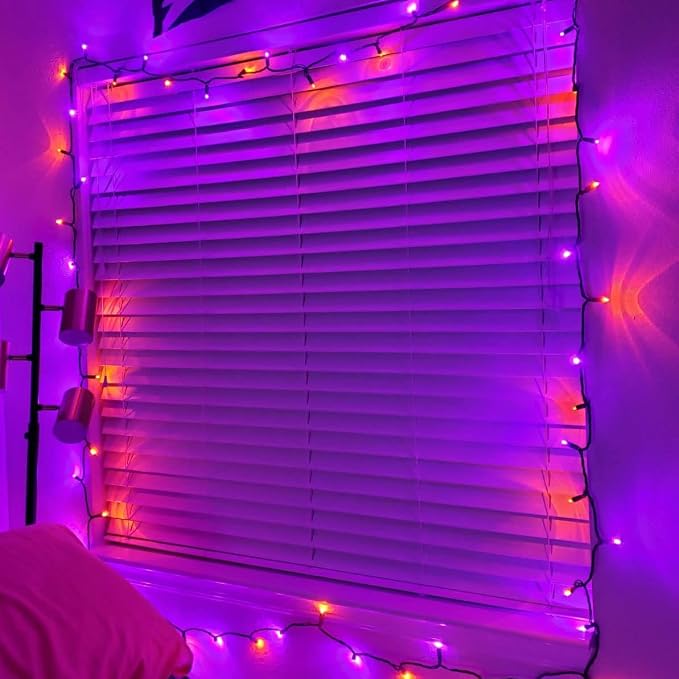 Dazzle Bright Purple and Orange Halloween Fairy String Lights, 2 Pack Total 40FT 120 LED Copper Wire Battery Operated Waterproof Lights, Halloween Decorations for Indoor Outdoor Patio Yard Party Decor