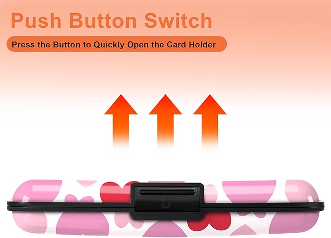 Mayski Credit Card Holder, RFID Blocking, Aluminum Alloy Hard Case, Small Mini Business Metal Wallet for Women Men, Heartfelt Valentine's