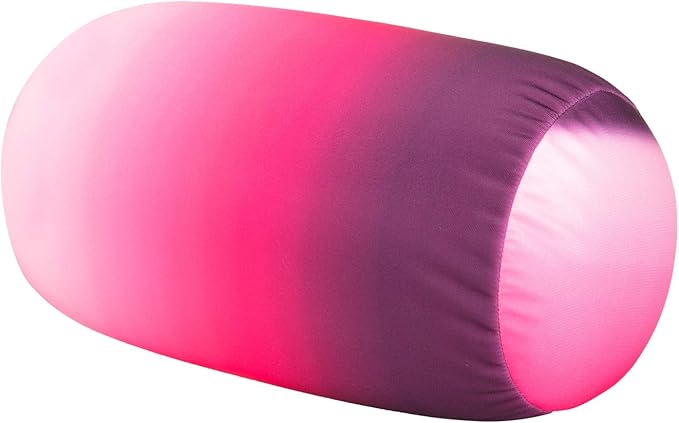 Squishy Microbead Neck Pillow, 7Inch x 12Inch Soft Travel Body Bed Pillow Bean Pillow for Kids Adult Chair Sleeping Car Seat, Fun Dormroom (Purple_Pink)