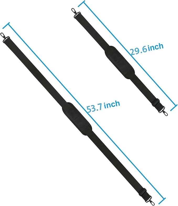 Taygeer Shoulder Strap, 52" Universal Replacement Laptop Shoulder Strap Luggage Duffel Bag Strap Adjustable Comfortable Belt with Metal Hooks for Briefcase Computer Messenger Bag Laptop Case, Black