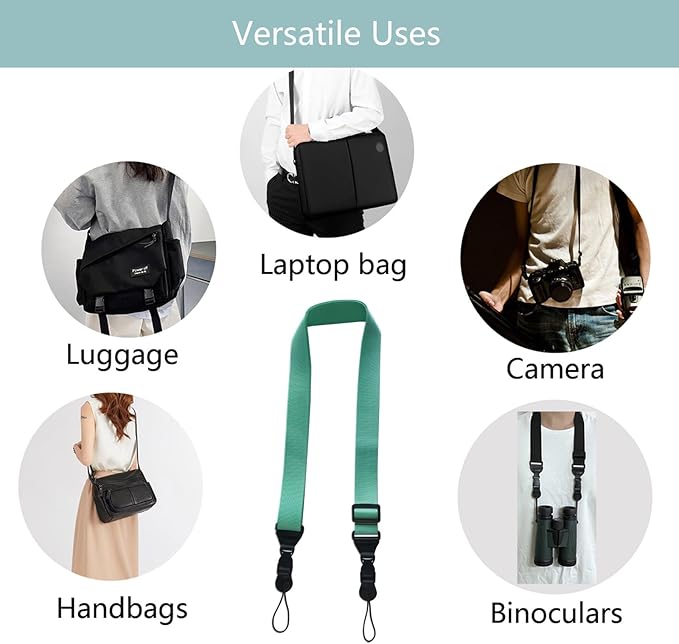 3 Pack Adjustable Shoulder Strap:Comfortable for iPad Strap Nylon Neck Lanyard for iPad/Samsung Tablet Case,Camera Binocular Crossbody Laptop Luggage Bag(Mint Green)