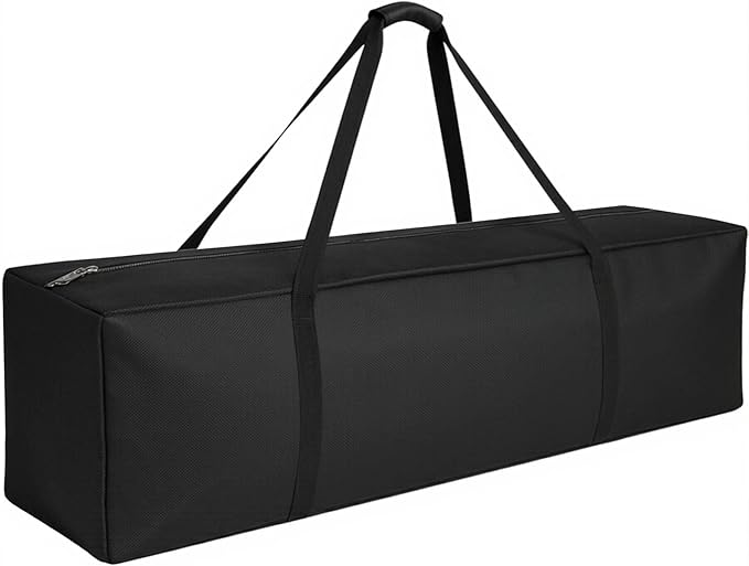 COOLBEBE 56" Sports Duffle Bag - 216L Extra Large Travel Duffel Luggage Bag with Upgrade 2-way Lockable Zippers, Sturdy & Water Resistant Long Duffle Bag for Camping Moving (Black 56inch)