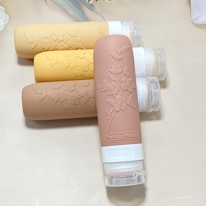 Silicone Travel Bottles for Toiletries, TSA Approved Leak-Proof Toiletry Containers for Airplane & Vacation