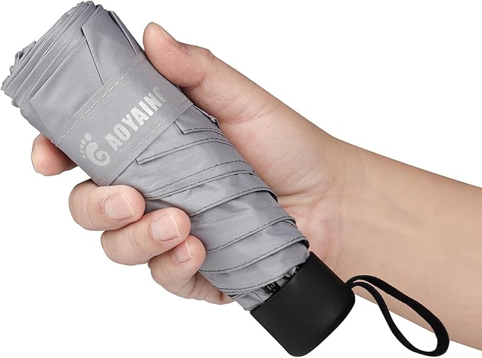 GAOYAING Compact Travel Umbrella with Case Sun&Rain Lightweight Small and Compact Suit for Pocket