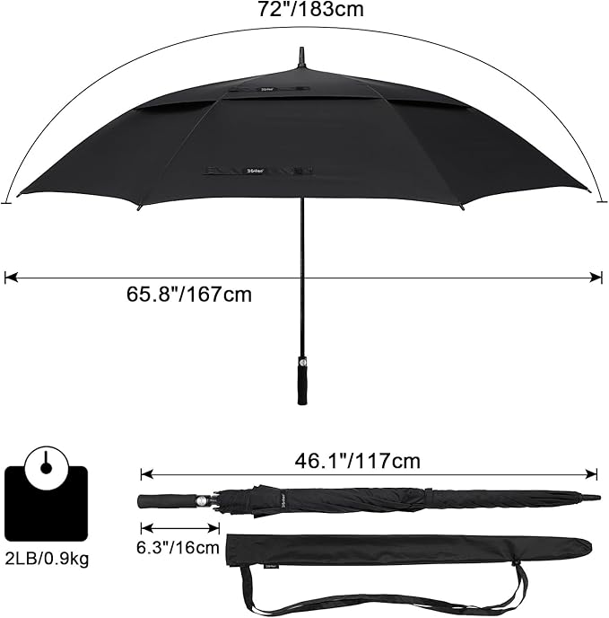G4Free 47/54/62/68/72 Inch Automatic Open Golf Umbrella Oversize Extra Large Double Canopy Vented Windproof Waterproof Stick Umbrellas