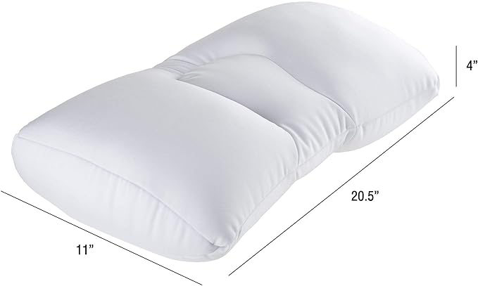Remedy Microbead Pillow - Moldable and Temperature Regulating Cushion Ergonomic Pillow - Supports Head, Neck and Shoulders for Restful Sleep and Travel - (White)