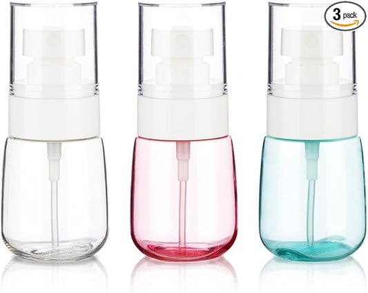 3pack Small Spray Bottle, 1oz Mini Spray Bottles, Empty Travel Spray Bottle, Fine Mist Plastic Spray Bottles (Clear+Green+Pink)