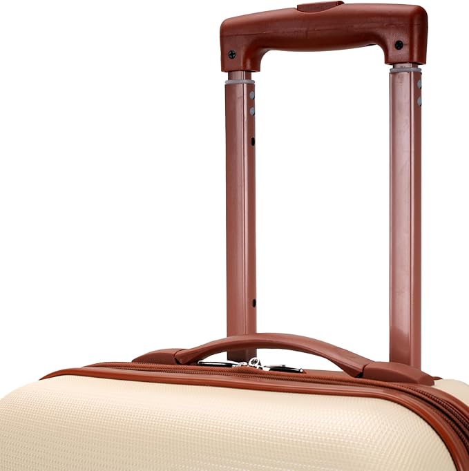 Rockland Melbourne Hardside Spinner Wheel Luggage, White, Carry-On 20-Inch