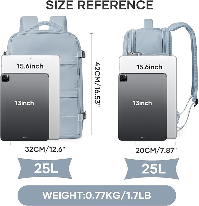 coowoz Travel Backpack For Women Men,Carry On Backpack,Hiking Backpack Waterproof Outdoor Sports Rucksack Casual Daypack travel essentials（Gray Blue）
