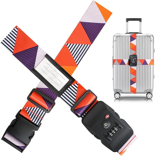 Adjustable Travel Luggage Strap Suitcase Belt Travel Bag Accessories 1.96 in W x 6.23 ft L