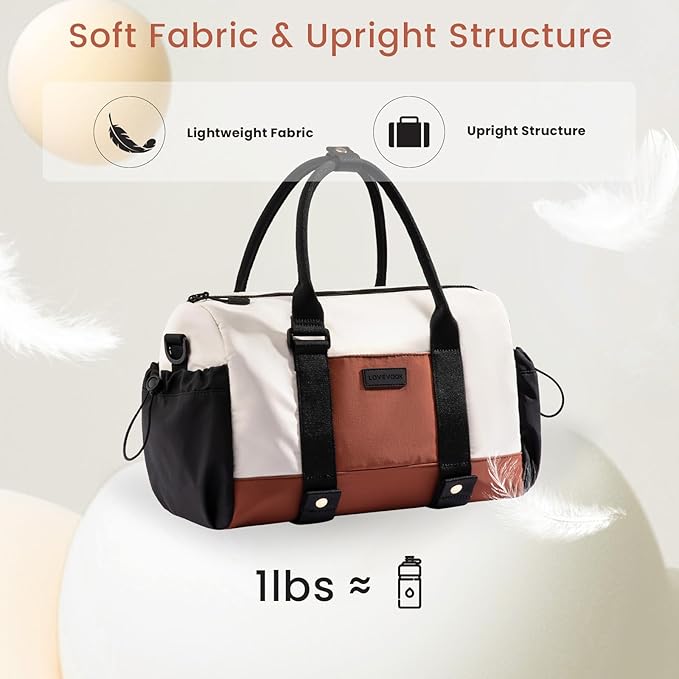 LOVEVOOK Small Gym Bag for Women with Yoga mat Holder, Mini Duffle Bag for Travel with Wet Pocket, Overnight Personal Item Bags, Lightweight Carry on Weekender Duffel for Workout, Dance, Ballet